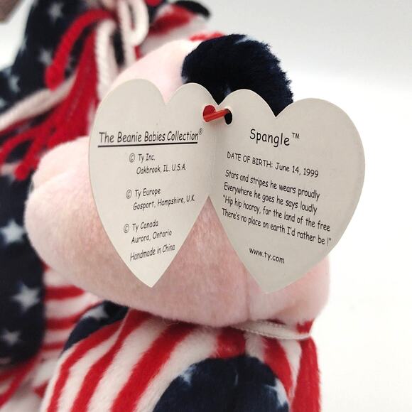 Ty Original Beanie Baby Lot Spangle & Lefty 2000 1999 Plush with Tags Democrat - Picture 5 of 7